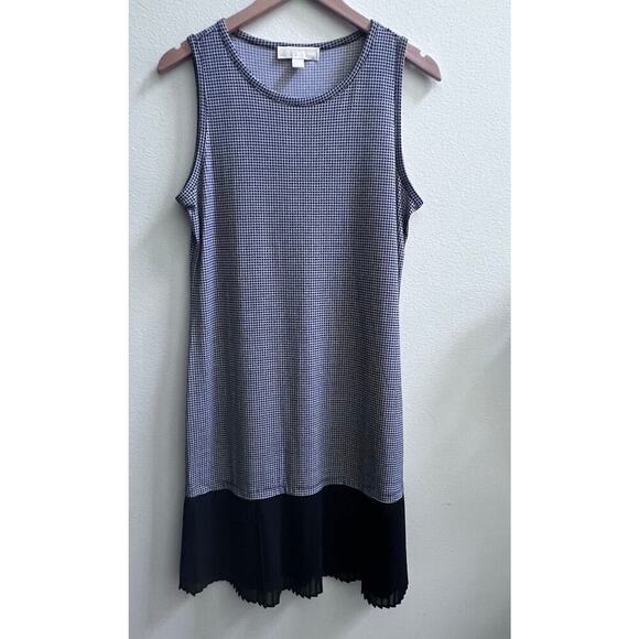 Black and White Michael Kors Women's Geometric Pleated Hem  Gatsby Party Dress M - Picture 1 of 7